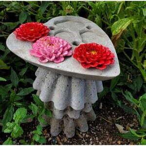 Handcrafted Cement Heart Shaped Bee Watering Station, Butterfly Puddler Dish